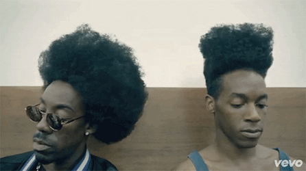Black Guys Afro Hair Growing Loop  GIF