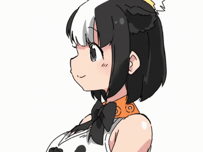 Black-Haired Girl With White Spots On Chest GIF