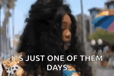 Black-Haired Woman Says It's Just One Of Them Days GIF