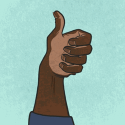 Black Hand Cartoon Thumb GIF
