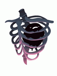 Black Heart Inside Rib Cage GIF