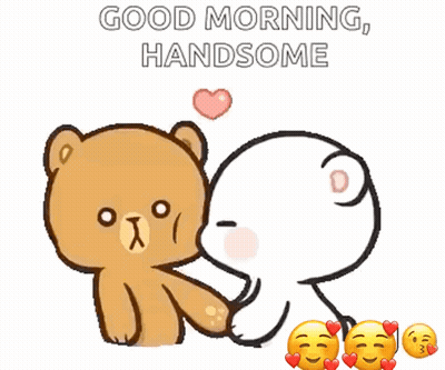 Black Heart Saying Good Morning Handsome GIF