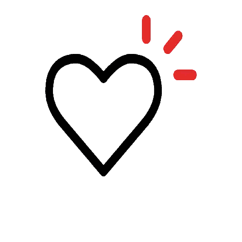Black Heart With Red Dots Sticker