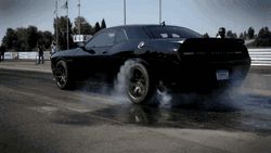 Black Hellcat Sports Car Burnout GIF