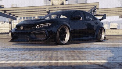 Black Honda Civic Type R Parked GIF