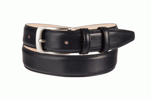 Black Leather Belt With Silver Buckle GIF