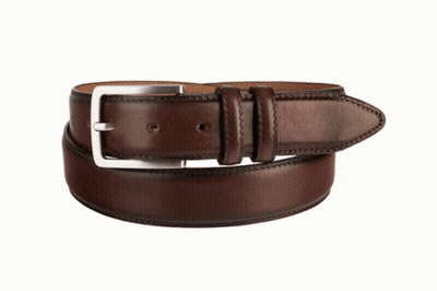 Black Leather Belt With Silver Buckle GIF
