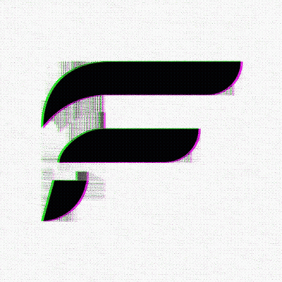 Black Letter F With Red And Blue Accents GIF