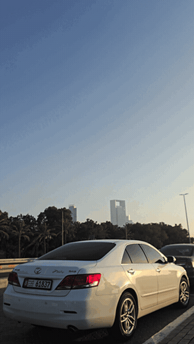 Black Lexus In Parking Lot With Foreign Caption GIF