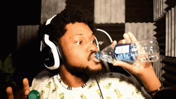 Black Man Drinking Water Happily GIF