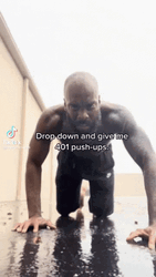 Black Man Rain Push Up  GIF