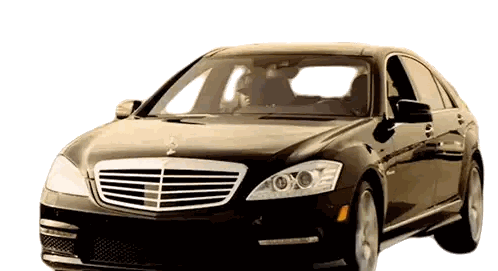Black Mercedes With White Emblem Sticker