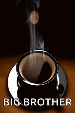 Black Mug Of Coffee Good Morning Brother GIF