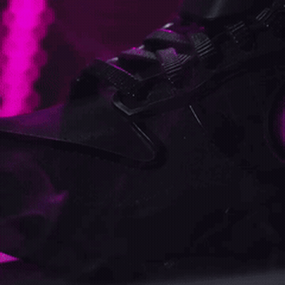 Black Nike Shoe With Purple Swoosh GIF