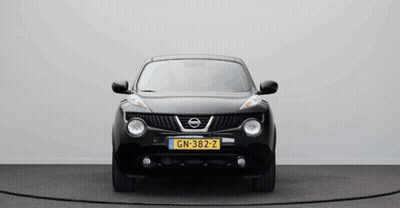 Black Nissan With Yellow License Plate GN-382-Z GIF