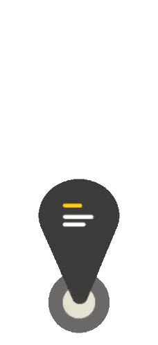 Black Pin With Yellow Stripe And White Circle Sticker