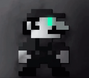 Black Pixel Mario GIF