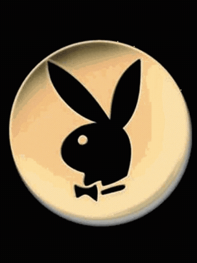 Black Playboy Bunny on Yellow Circle