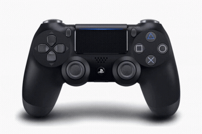 Black Playstation Controller With Blue Light GIF