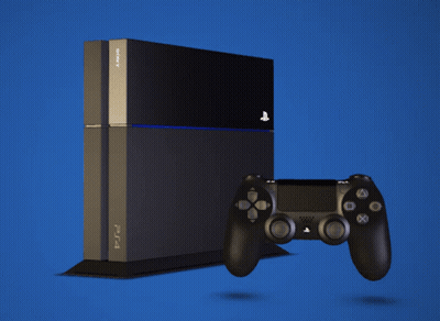 Black PlayStation With Blue Light GIF