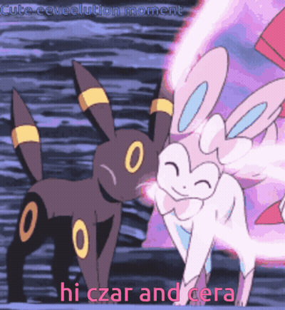 Black Rabbit And Pink Rabbit Saying Hi Czar And Cera GIF