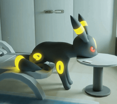 Black Rabbit With Yellow Circles Lying GIF