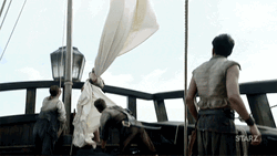Black Sails Pirate Watching The White Flag GIF