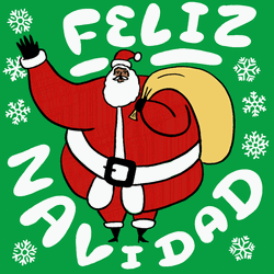 Black Santa Feliz Navidad Card GIF