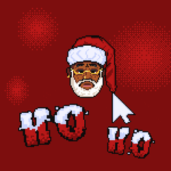 Black Santa Ho Ho Greeting Card GIF