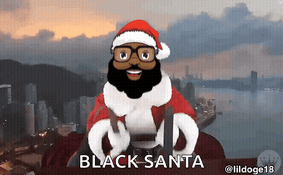 Black Santa With Beard GIF