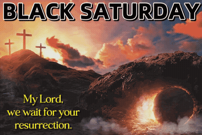 Black Saturday Poster Three Crosses On Hill GIF