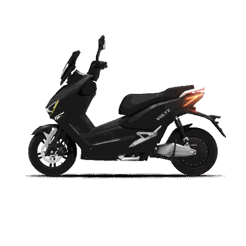 Black Scooter With Voltz Logo Sticker