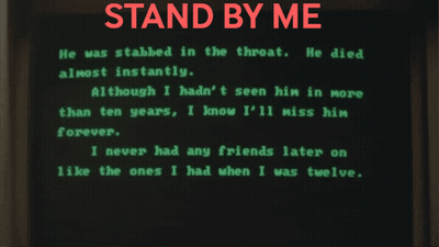 Black Screen Saying Stand By Me In Red GIF