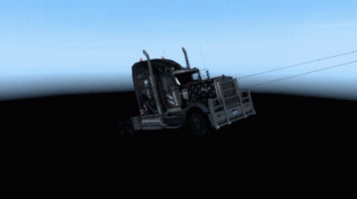 Black Semi Truck With AA License Plate GIF