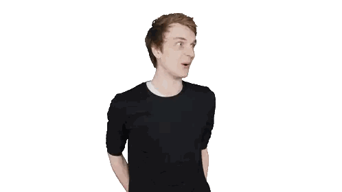 Black Shirt Man Hands Behind Back Mouth Open Sticker