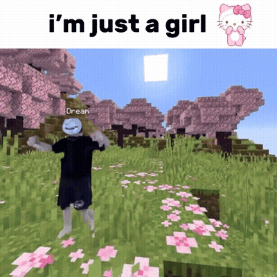 Black Shirt Man Pink Flowers I'm Just A Girl GIF