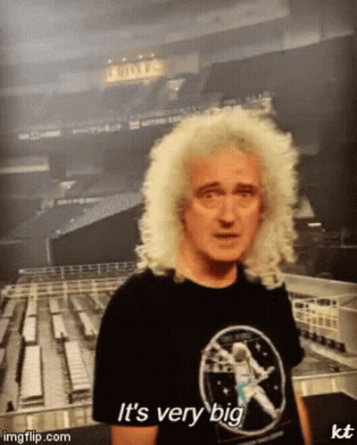 Black Shirt Man Saying It's Very Big Stadium GIF
