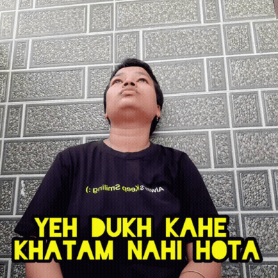 Black Shirt Yeh Dukh Kahe Khatam Nahi Hota GIF