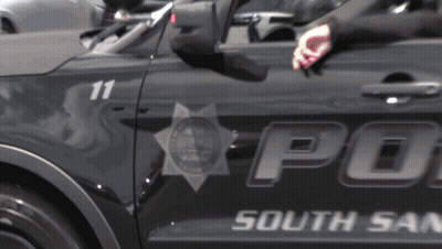 Black South San Francisco Police Car Number 11 GIF