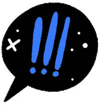 Black Speech Bubble With Exclamation And Cross Sticker