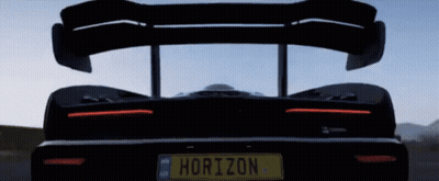 Black Sports Car With Horizon License Plate GIF