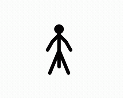 Black Stick Figure Walking GIF