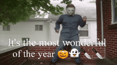 Black Suit Pumpkin Head Man Dancing In Cemetery GIF