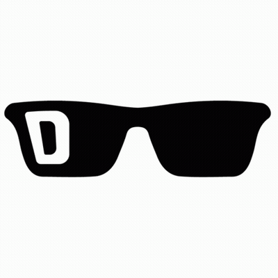 Black Sunglasses With White Letter D GIF
