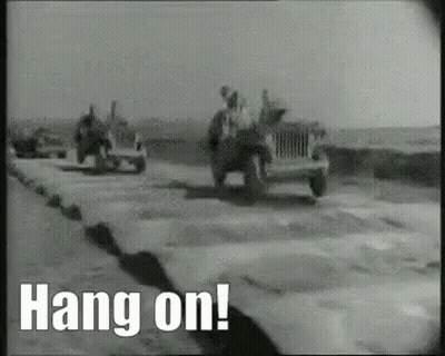Black SUV Driving Over Yellow Line GIF