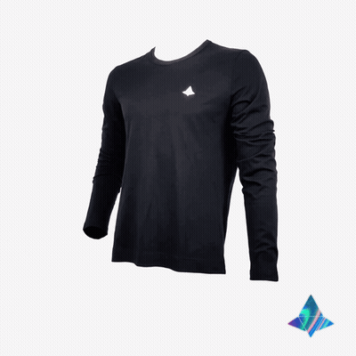 Black T-Shirt White Triangle On Back GIF