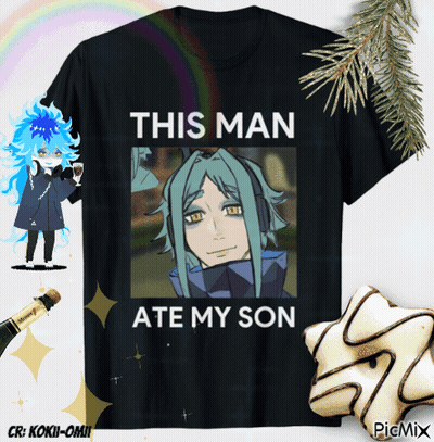 Black T-Shirt With Boy And Text GIF