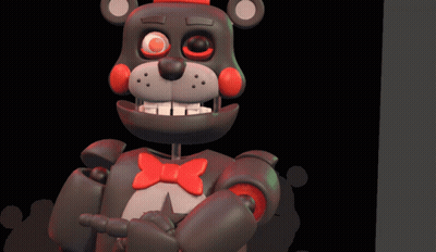 Black Teddy Bear With Red Eyes And White Star GIF