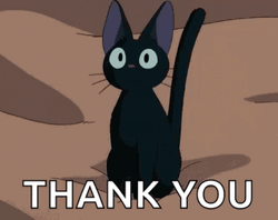 Black Thank You Cat Smiling GIF