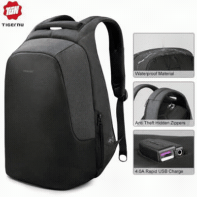 Black Tigernu Backpack Waterproof GIF